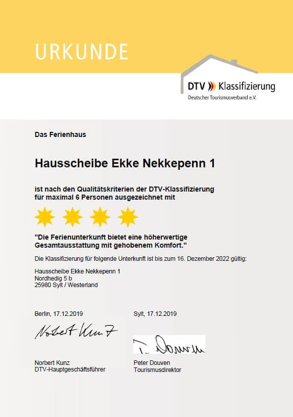 Klassifizierung des Deutschen Tourismusverbandes (DTV)